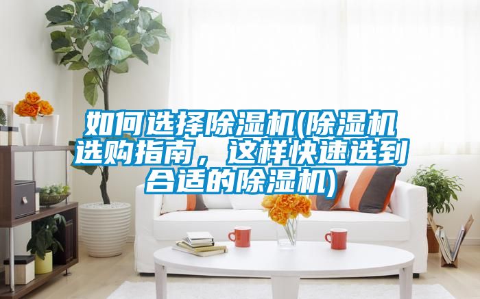 如何選擇除濕機(除濕機選購指南，這樣快速選到合適的除濕機)